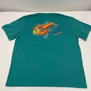 Tommy Bahama Men's T-shirt Turquoise Lobster Swordfish Last Crawl Size Medium